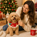 Christmas Pet Collar（Tree bell） Knitted Festive Dog Cat Collar Red Green Adjustable Soft Lightweight Holiday Pet Accessories for Small Dogs and Cats  Party Wear