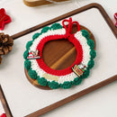 Christmas Pet Collar（Snowman, deer, old man） Knitted Festive Dog Cat Collar Red Green Adjustable Soft Lightweight Holiday Pet Accessories for Small Dogs and Cats  Party Wear