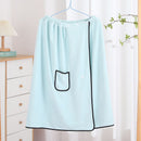 Men's Bath Wrap Microfiber Quick Dry Absorbent Adjustable Snap Closure Light blue Bath Towel Wrap Lightweight Bathroom Spa Gym Travel Use 70x150cm Comfortable Fit