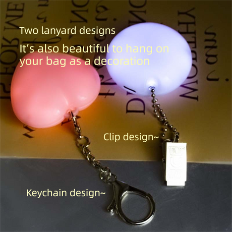 Heart Touch Sensor LED Keychain Light + Pink Mini Can Humidifier Aromatherapy Diffuser Set Portable USB Mist Night Light Keyring Decoration Gift