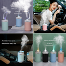 Heart Touch Sensor LED Keychain Light + Blue Mini Can Humidifier Aromatherapy Diffuser Set Portable USB Mist Night Light Keyring Decoration Gift