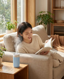 Blue USB Rechargeable Humidifier Aroma Diffuser Mini Can Mist Maker Portable Car Home Desktop Air Moisturizer with LED Light