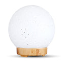 Moon Light Humidifier Aroma Diffuser (Light wood grain base) with LED Night Light, USB Desktop Essential Oil Diffuser Cool Mist Maker for Bedroom Office Home Relaxation