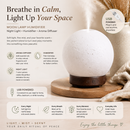 Moon Light Humidifier Aroma Diffuser (Dark wood grain base) with LED Night Light, USB Desktop Essential Oil Diffuser Cool Mist Maker for Bedroom Office Home Relaxation