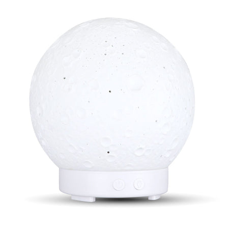 Moon Light Humidifier Aroma Diffuser (White base version) with LED Night Light, USB Desktop Essential Oil Diffuser Cool Mist Maker for Bedroom Office Home Relaxation