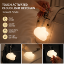 Touch Activated Cloud Keychain Light - Cute Portable LED Night Light Rechargeable Bag Charm Lamp Cloud Shape Decorative Gift for Girls Bedroom Travel Use