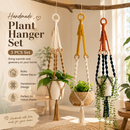 Handmade Plant Hanger Set 3 PCS, Boho Macrame Hanging Planter Basket with Cotton Rope Woven Design, Indoor Outdoor Plant Holder for Balcony Garden Home Decor, Natural Greenery Display