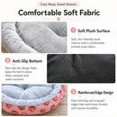 Round Pet Bed for Small Dogs and Cats, Soft Plush Calming Cat Bed with Strawberry Pattern, Cozy Washable Puppy Sleeping Mat, Non Slip Bottom Pet Cushion for Indoor Home Use(Diameter: 60cm)