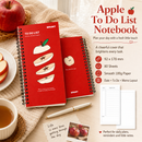 Fruit Series To Do List Notebook (Apple) – Spiral Bound Journal with Cute Fruit Cover, 80 Sheets, Portable Planner for Daily Notes, Study, Office and Personal Organisation