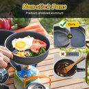 11PCS Green Camping Cookware Set – Lightweight Aluminium Camping Pots, Frying Pan, Kettle & Stainless Steel Cutlery, Portable Non-Stick Outdoor Cooking Set for 2-3 Person Camping, Hiking, Backpacking & Picnic