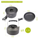 Orange Camping Cookware Set for 2–3 People – Portable Outdoor Cooking Pot, Frying Pan & 1.1L Kettle Kit with Stainless Steel Plates, Cups & Cutlery, Lightweight Non-Stick Camping Cook Set for Hiking, Picnic, Backpacking & RV Travel