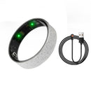 Smart Ring Size 8 (Silver) – Frosted Silver Wellness Tracker with Heart Rate, Blood Oxygen, Sleep, Steps and Mood Monitoring, IP68 Waterproof USB Magnetic Charging Ring