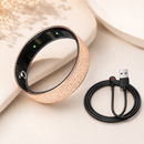Smart Ring Size 11 (Rose Gold) – Frosted Rose Gold Wellness Tracker with Heart Rate, Blood Oxygen, Sleep, Steps and Mood Monitoring, IP68 Waterproof USB Magnetic Charging Ring