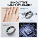 Smart Ring Size 11 (Rose Gold) – Frosted Rose Gold Wellness Tracker with Heart Rate, Blood Oxygen, Sleep, Steps and Mood Monitoring, IP68 Waterproof USB Magnetic Charging Ring