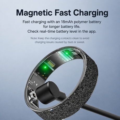 Smart Ring Size 11 (Rose Gold) – Frosted Rose Gold Wellness Tracker with Heart Rate, Blood Oxygen, Sleep, Steps and Mood Monitoring, IP68 Waterproof USB Magnetic Charging Ring