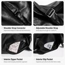 Black PU Leather Shoulder Bag with Cute Charm Keychain - Large Capacity Hobo Handbag with Adjustable Strap, Soft Slouch Tote Purse for Women Daily Commute Shopping Travel and Casual Outings