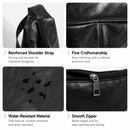 Black PU Leather Shoulder Bag - Large Capacity Hobo Handbag with Adjustable Strap, Soft Slouch Tote Purse for Women Daily Commute Shopping Travel and Casual Outings