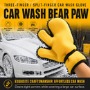 Half Bear Paw Car Wash Glove Chenille Microfiber Cleaning Mitt Soft Scratch-Free Auto Wash Mitt Flexible Split Finger Car Cleaning Glove for Car Body Wheels Windows Interior Exterior, 1 Piece