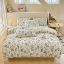 Rose Print Bedding Set - 3 Piece Set - Quilt Cover 200 x 229 cm with 2 Pillowcases 51 x 66 cm - White and Black Floral