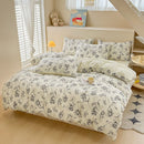 Rose Print Bedding Set - 3 Piece Set - Quilt Cover 229 x 229 cm with 2 Pillowcases 51 x 66 cm - White and Black Floral