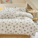 Butterfly Print Bedding Set - 3 Piece Set - Quilt Cover 264 x 229 cm with 2 Pillowcases 51 x 66 cm - White and Black Butterfly Pattern