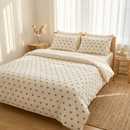 Bow Print Bedding Set - 3 Piece Set - Quilt Cover 264 x 229 cm with 2 Pillowcases 51 x 66 cm - White and Black Bow Pattern