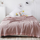 Cotton Waffle Blanket - Dark Pink Textured Throw 110x160cm for Sofa, Office and Travel Use