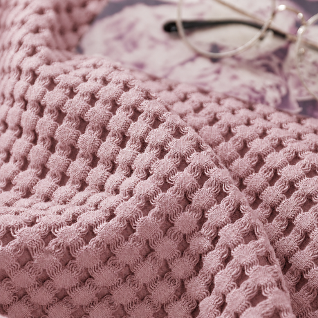 Cotton Waffle Blanket - Dark Pink Textured Throw 110x160cm for Sofa, Office and Travel Use