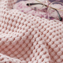 Cotton Waffle Blanket - Pink Textured Throw 200x230cm for Sofa, Office and Travel Use