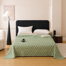 Green Diamond Pattern Bamboo Fiber Summer Cooling Blanket 150×200cm for Bed Sofa Air Conditioned Room Lightweight Breathable Gauze Coverlet