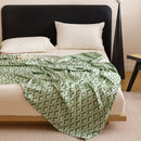 Green Diamond Pattern Bamboo Fiber Summer Cooling Blanket 150×200cm for Bed Sofa Air Conditioned Room Lightweight Breathable Gauze Coverlet