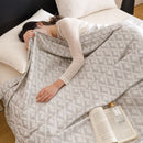 Silver Diamond Pattern Bamboo Fiber Summer Cooling Blanket 150×200cm for Bed Sofa Air Conditioned Room Lightweight Breathable Gauze Coverlet