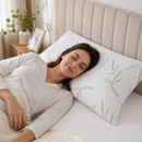 Bamboo Fibre Pillow Protector Cover - 1 Piece Zip Closure Pillowcase 48x75cm for Home Bedding
