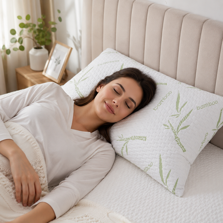 Bamboo Fibre Pillow Protector Cover - 1 Piece Zip Closure Pillowcase 48x75cm for Home Bedding