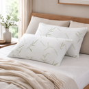 Bamboo Fibre Pillow Protector Cover Set - 2 Piece Zip Closure Pillowcases 48x75cm for Home Bedding, Hotel and Dorm Use
