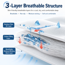 Bamboo Fibre Pillow Protector Cover Set - 2 Piece Zip Closure Pillowcases 48x75cm for Home Bedding, Hotel and Dorm Use