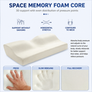 Single Butterfly Memory Foam Pillow - Ergonomic Neck Support Cushion with Removable Bamboo Fibre Cover 62x34x11/8cm for Sleeping