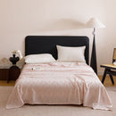Pink Bamboo Fibre Summer Blanket - Vine Pattern Cooling Throw Blanket 150x200cm Lightweight Breathable Summer Quilt