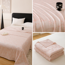 Pink Bamboo Fibre Summer Blanket - Vine Pattern Cooling Throw Blanket 200×230cm Lightweight Breathable Summer Quilt