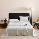 Blue Bamboo Fibre Summer Blanket - Vine Pattern Cooling Throw Blanket 150x200cm Lightweight Breathable Summer Quilt