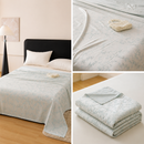 Blue Bamboo Fibre Summer Blanket - Vine Pattern Cooling Throw Blanket 200×230cm Lightweight Breathable Summer Quilt
