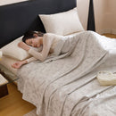 Silver Bamboo Fibre Summer Blanket - Vine Pattern Cooling Throw Blanket 150x200cm Lightweight Breathable Summer Quilt