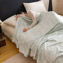 Bamboo Fibre Cooling Blanket Blue Bamboo Pattern 200×230cm for Summer Bed and Air Conditioned Rooms