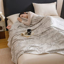 Bamboo Fibre Cooling Blanket Silver Bamboo Pattern 200×230cm for Summer Bed and Air Conditioned Rooms