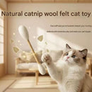 Felt Catnip Cat Toy Stick for Cats, 2 Pack 30cm Interactive Chew and Play Toys for Indoor Cats