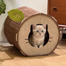 Tree Hollow Felt Cat Cave Cat Bed - Cozy Enclosed Sleeping and Resting Space for Indoor Cats
