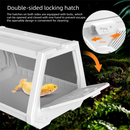 White Desktop Reptile Terrarium Enclosure 27x19x19cm with Double Door Opening and Ventilation for Small Reptiles, Amphibians and Plants
