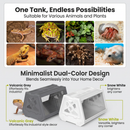 White Desktop Reptile Terrarium Enclosure 35X25.5X22cm with Double Door Opening and Ventilation for Small Reptiles, Amphibians and Plants