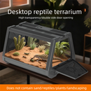 White Desktop Reptile Terrarium Enclosure 35X25.5X22cm with Double Door Opening and Ventilation for Small Reptiles, Amphibians and Plants
