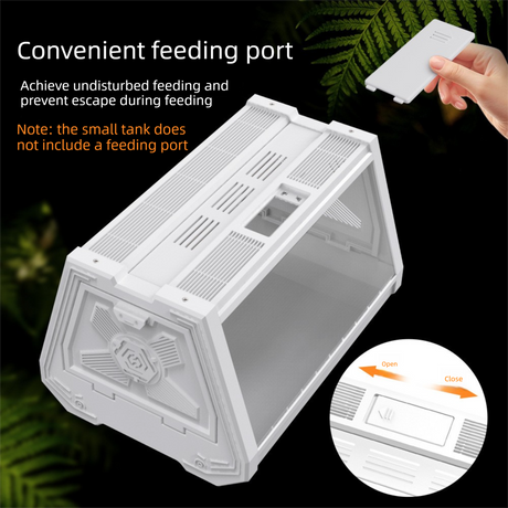 Grey Desktop Reptile Terrarium Enclosure 27x19x19cm with Double Door Opening and Ventilation for Small Reptiles, Amphibians and Plants